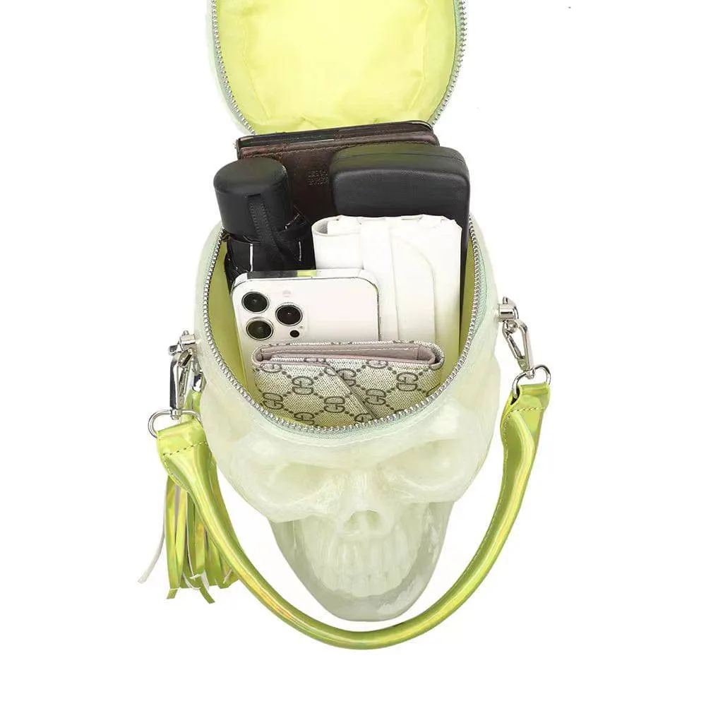 3D Bags Skull Gel Cross Body Handle Bag Glow-in-the-dark Mini Shoulder Handbag