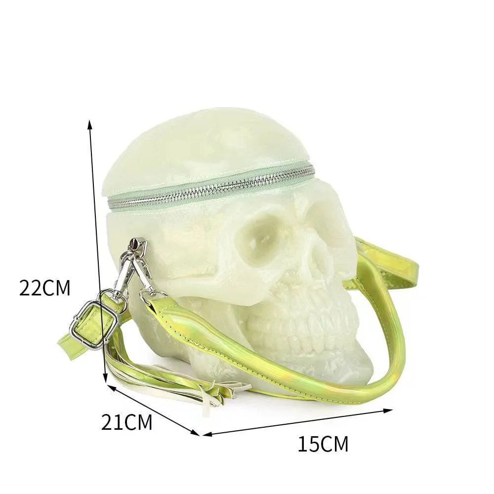 3D Bags Skull Gel Cross Body Handle Bag Glow-in-the-dark Mini Shoulder Handbag