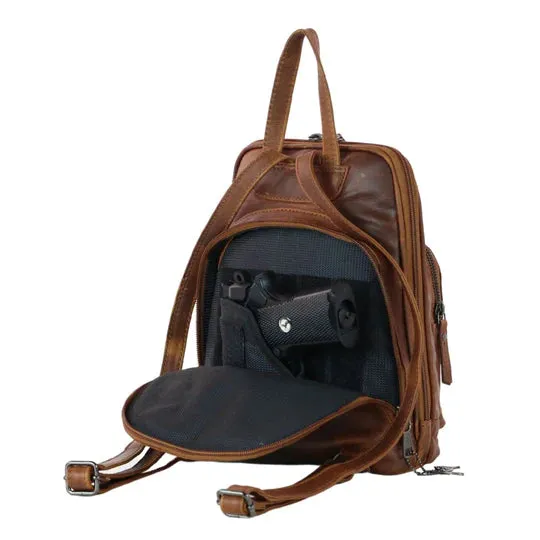 Abby Leather Concealed Carry Leather Backpack