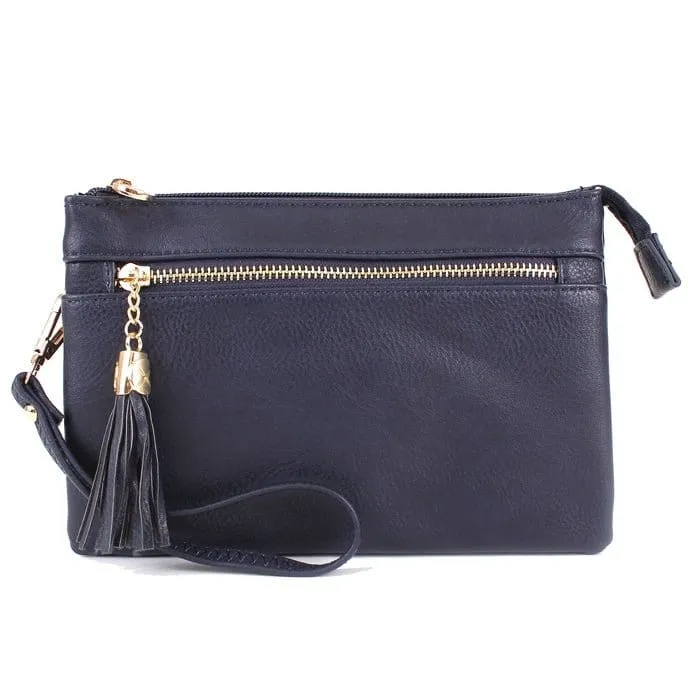 AD2583 Small Tasseled Zipper Fashion Crossbody/Wristlet