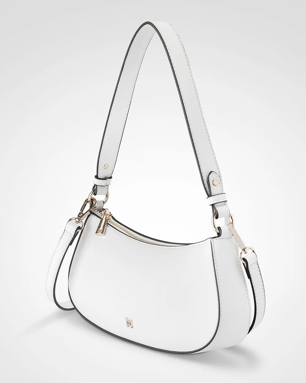 Alina Small Zip Top Shoulder Bag With Monogram & Crossbody Strap