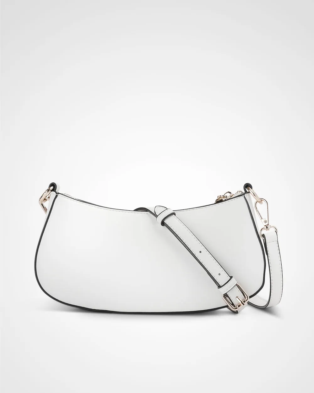 Alina Small Zip Top Shoulder Bag With Monogram & Crossbody Strap