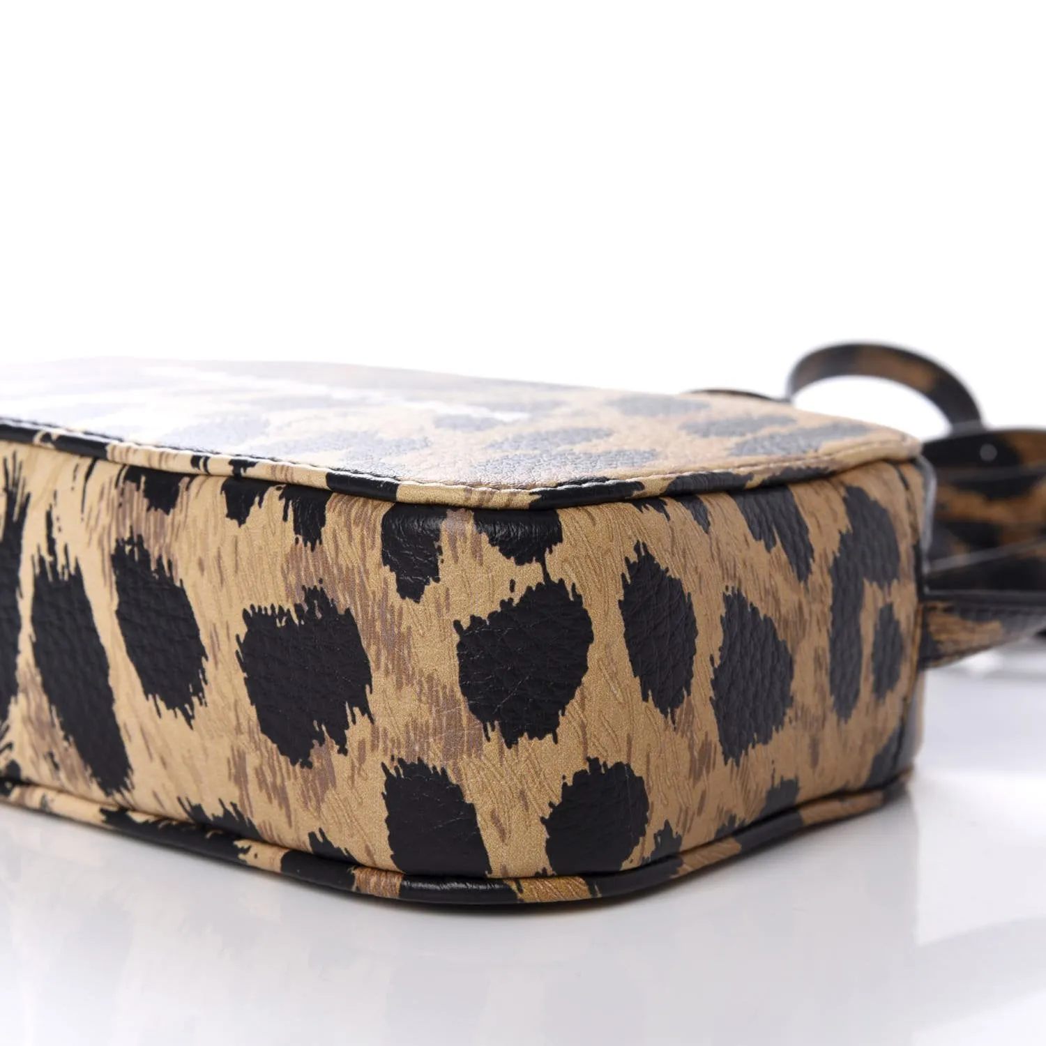 Balenciaga Calfskin Logo Printed Leopard XS Everyday Camera Bag