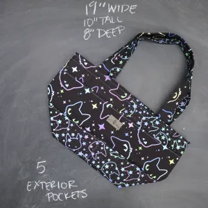 Barrel Tote Bag in Starry Cats