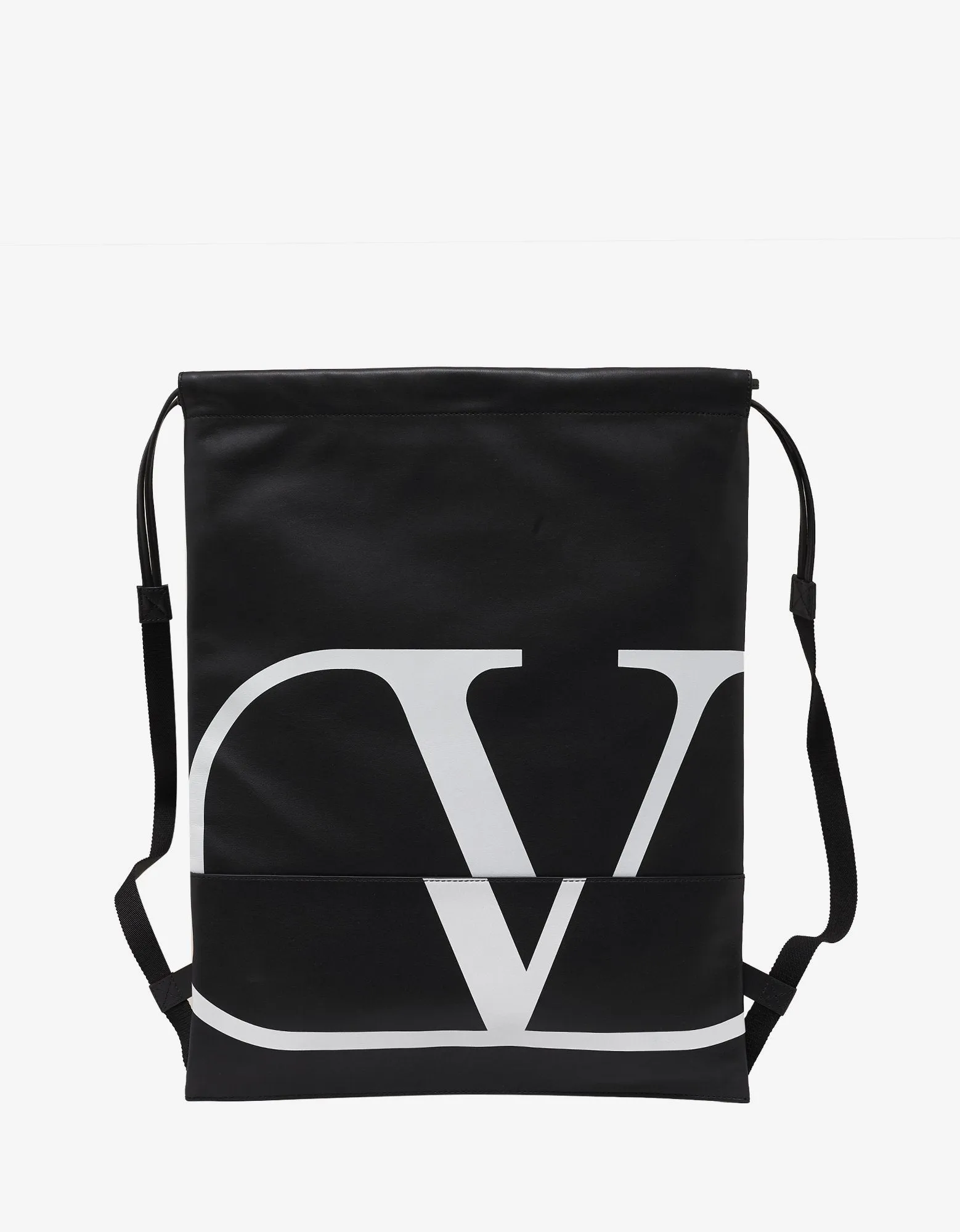 Black Go Logo Leather Backpack