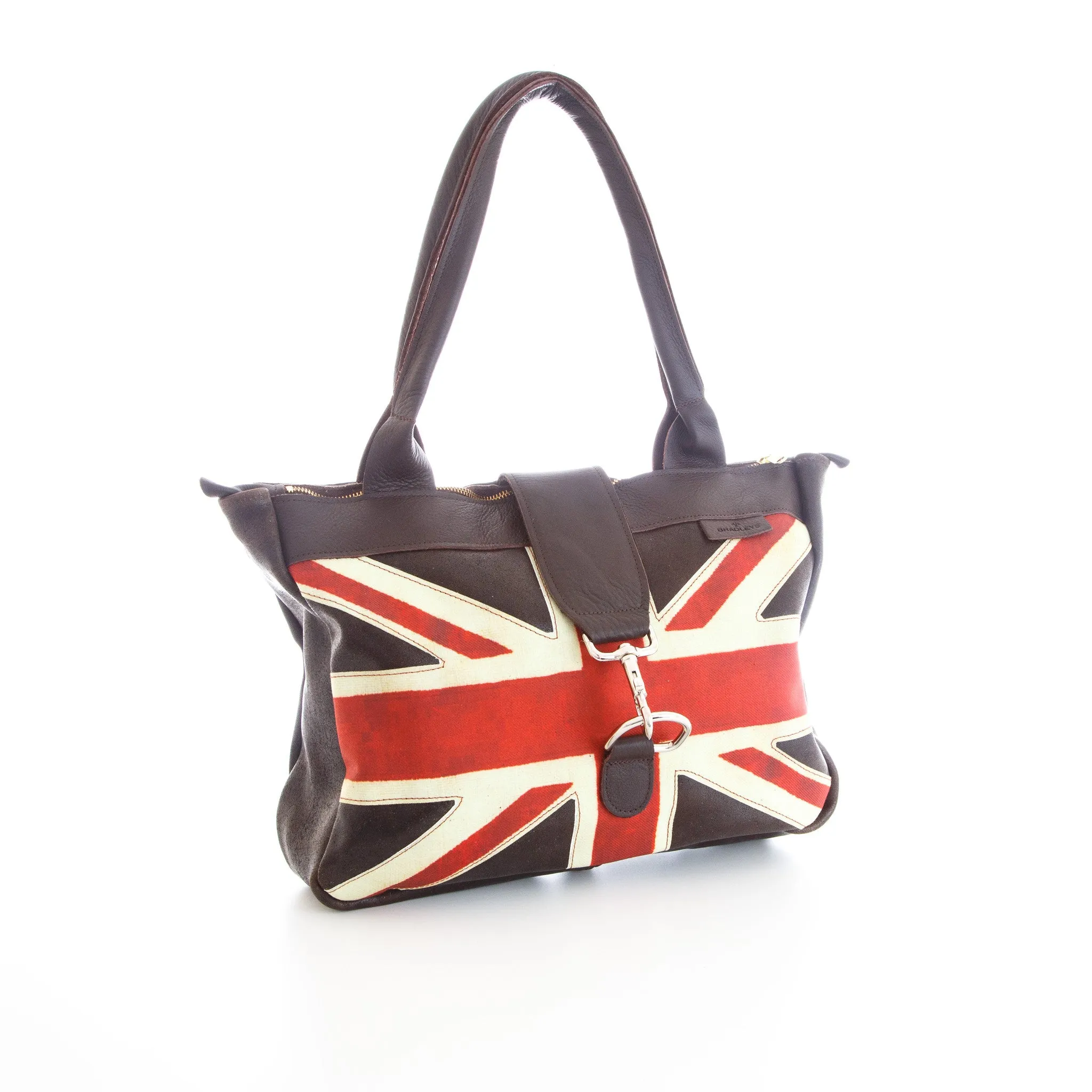 British Flag Tote Bag In English grain leather