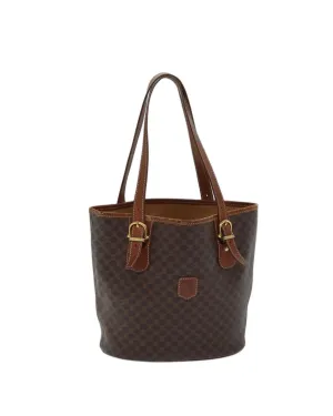 Brown Macadam Canvas Tote Bag by Celine