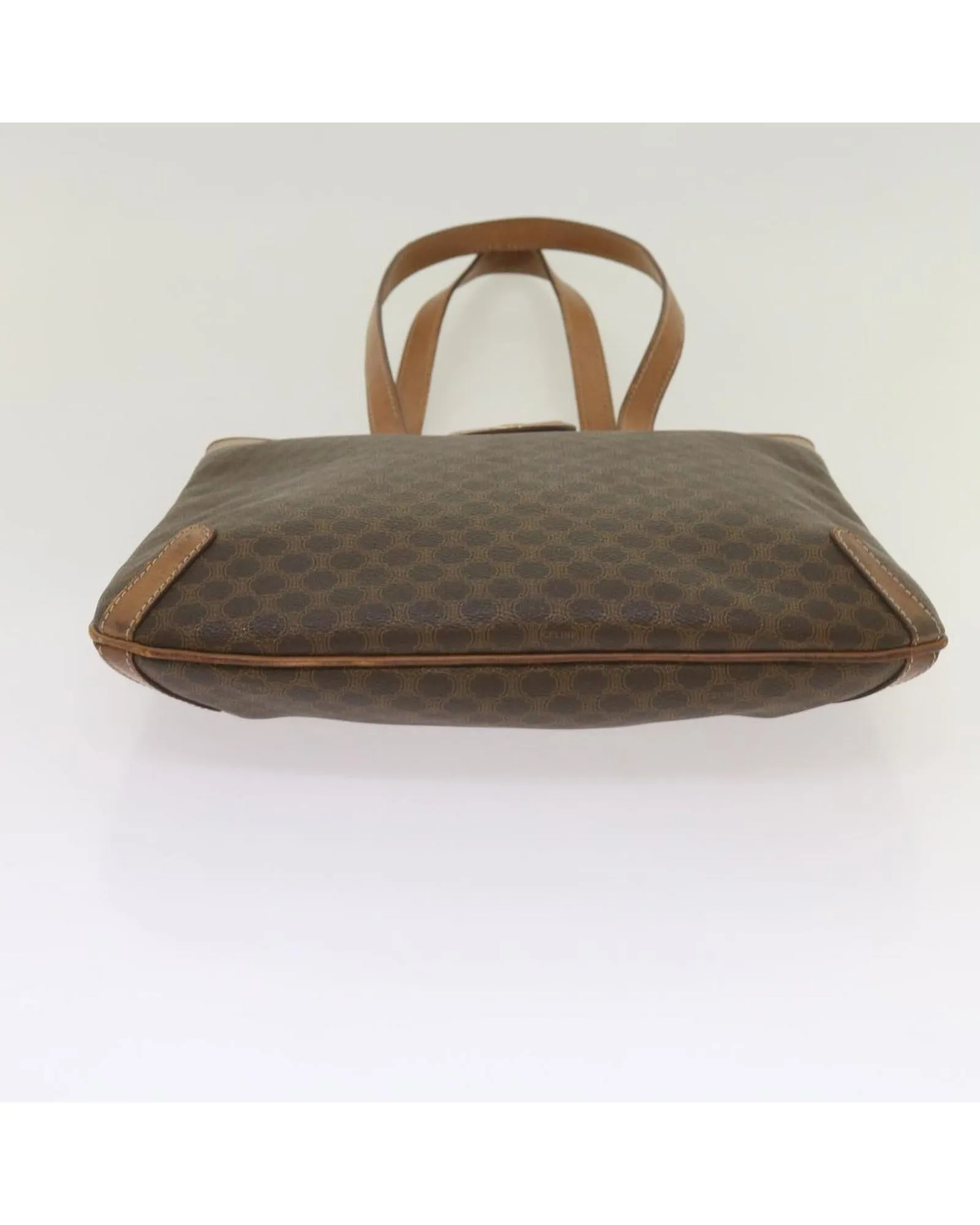 Brown Macadam Canvas Tote Bag with PVC Leather Trim