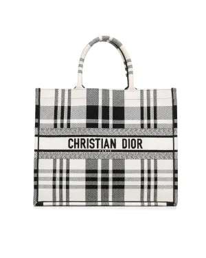 Canvas Checkered Tote Bag