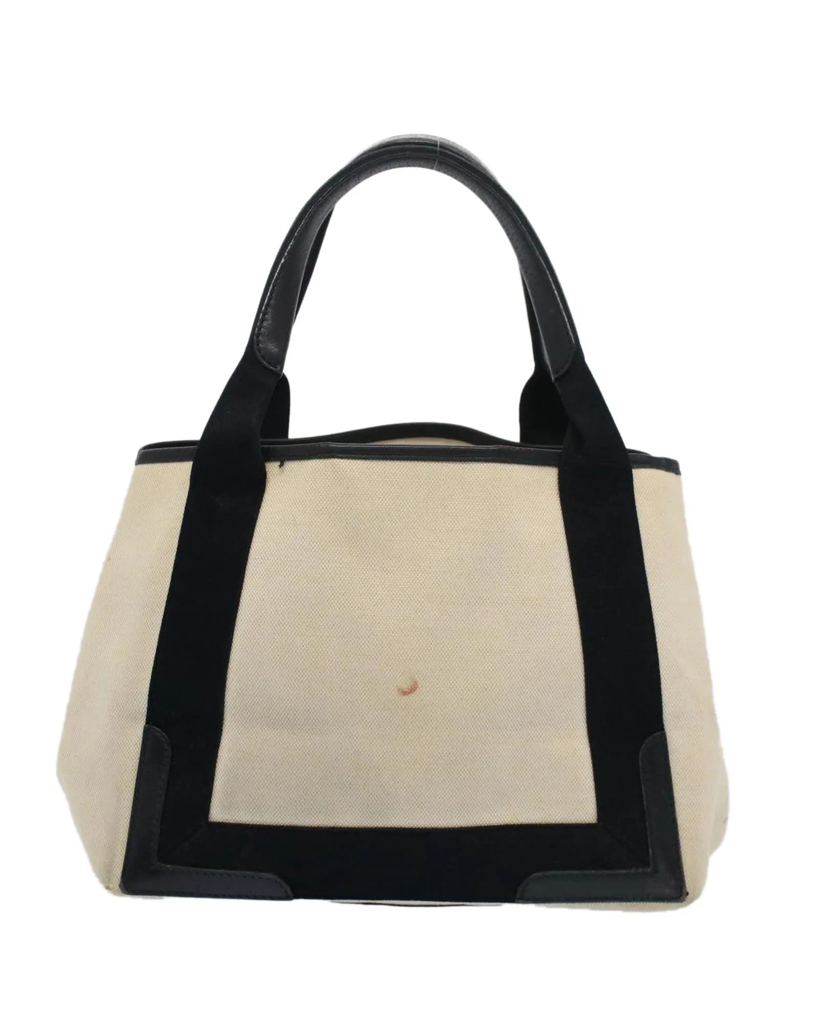 Canvas Leather Beige Black Tote Bag by Balenciaga