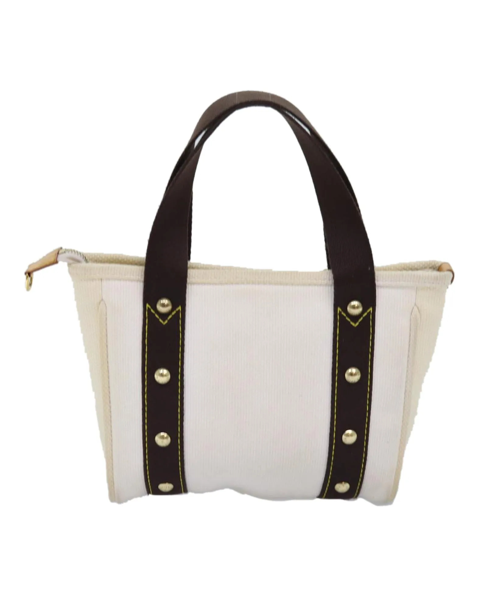 Canvas Tote Bag with Brown and White Pattern