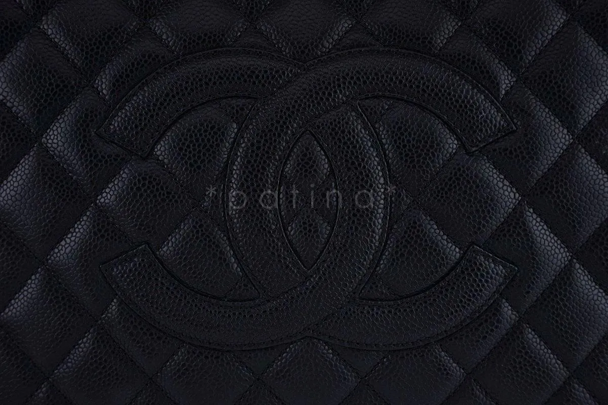 Chanel Black Caviar Classic Grand Shopper Tote GST Shopping Bag SHW