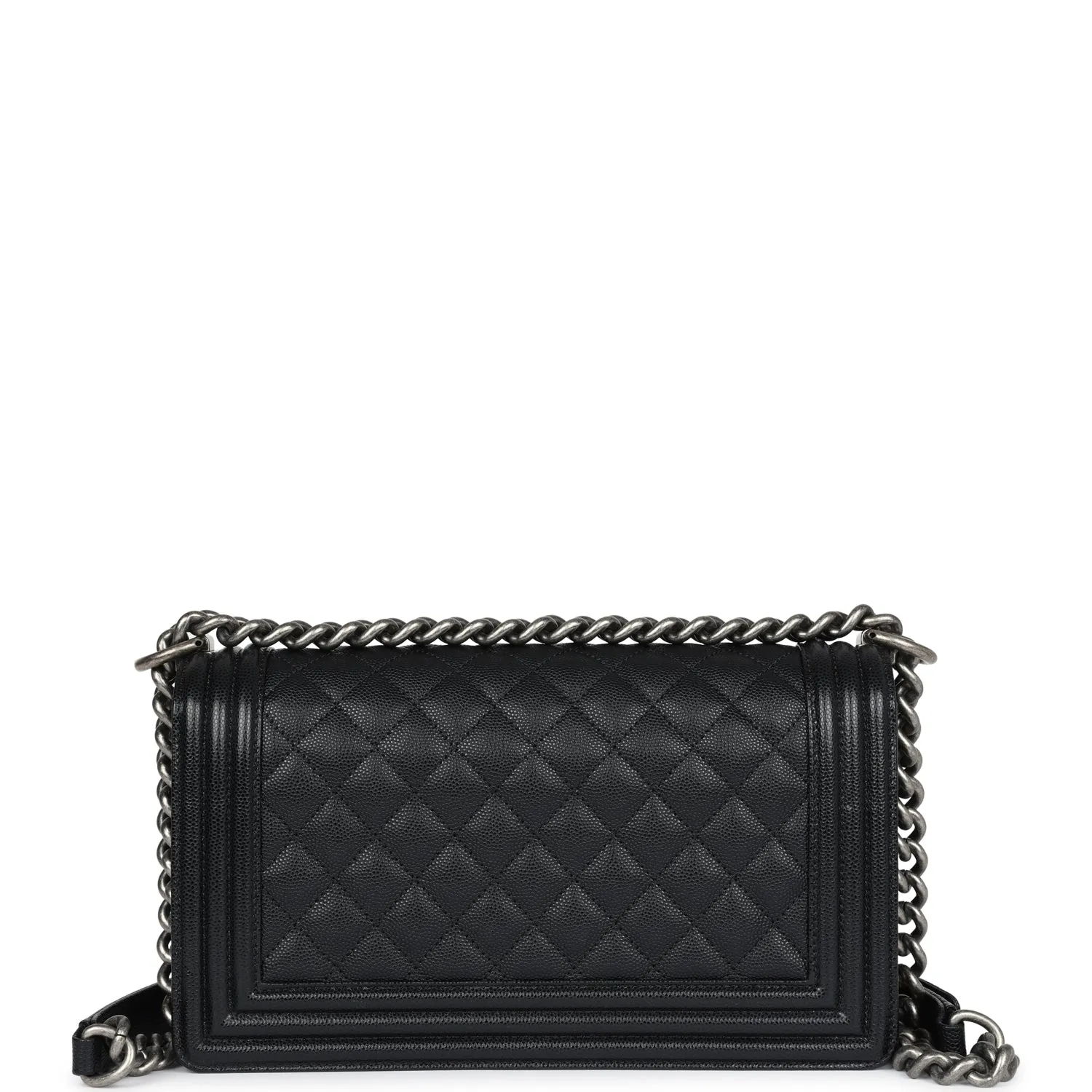 Chanel Medium Boy Bag Black Caviar Ruthenium Hardware