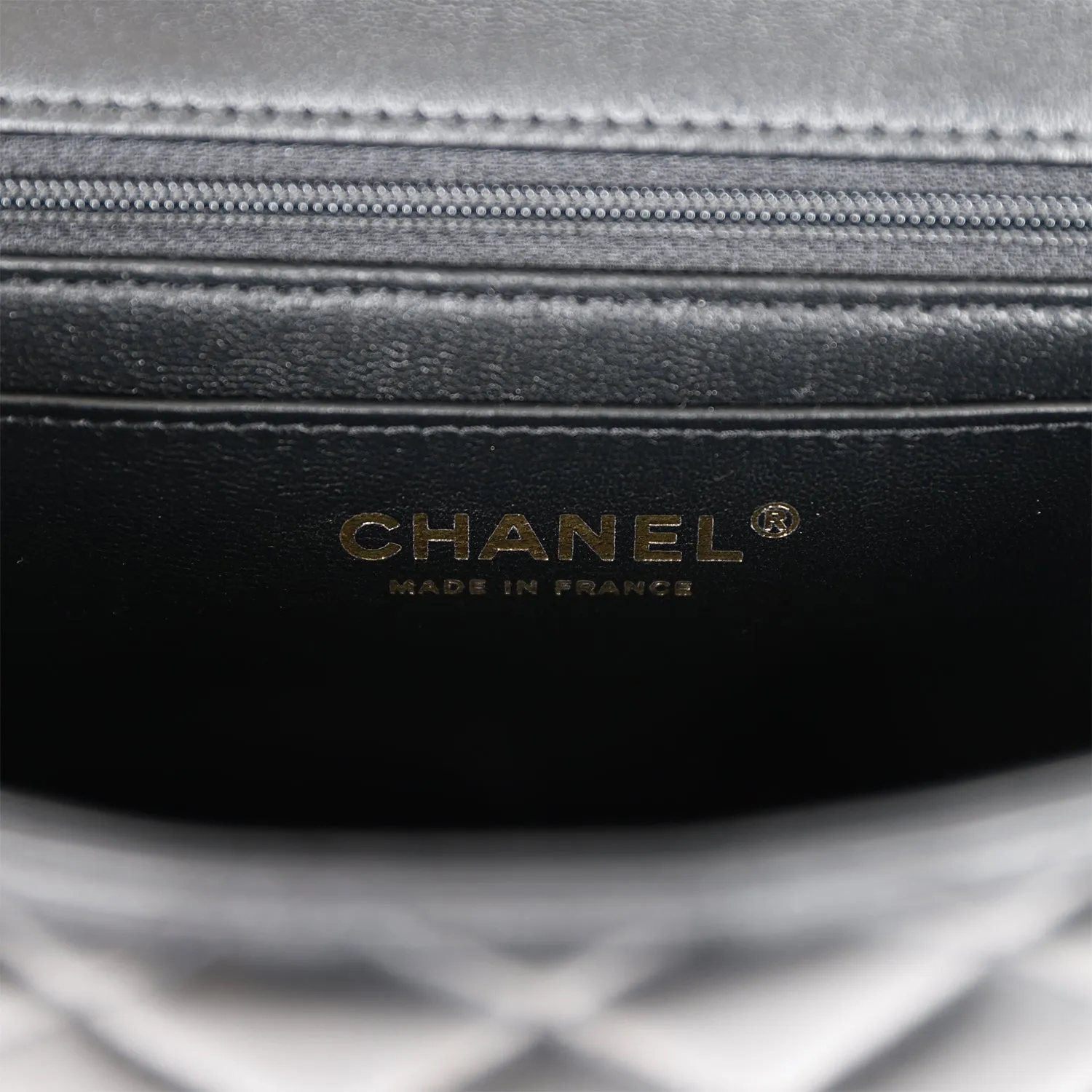 Chanel Mini Rectangular Flap Bag with Top Handle Black Lambskin Light Gold Hardware