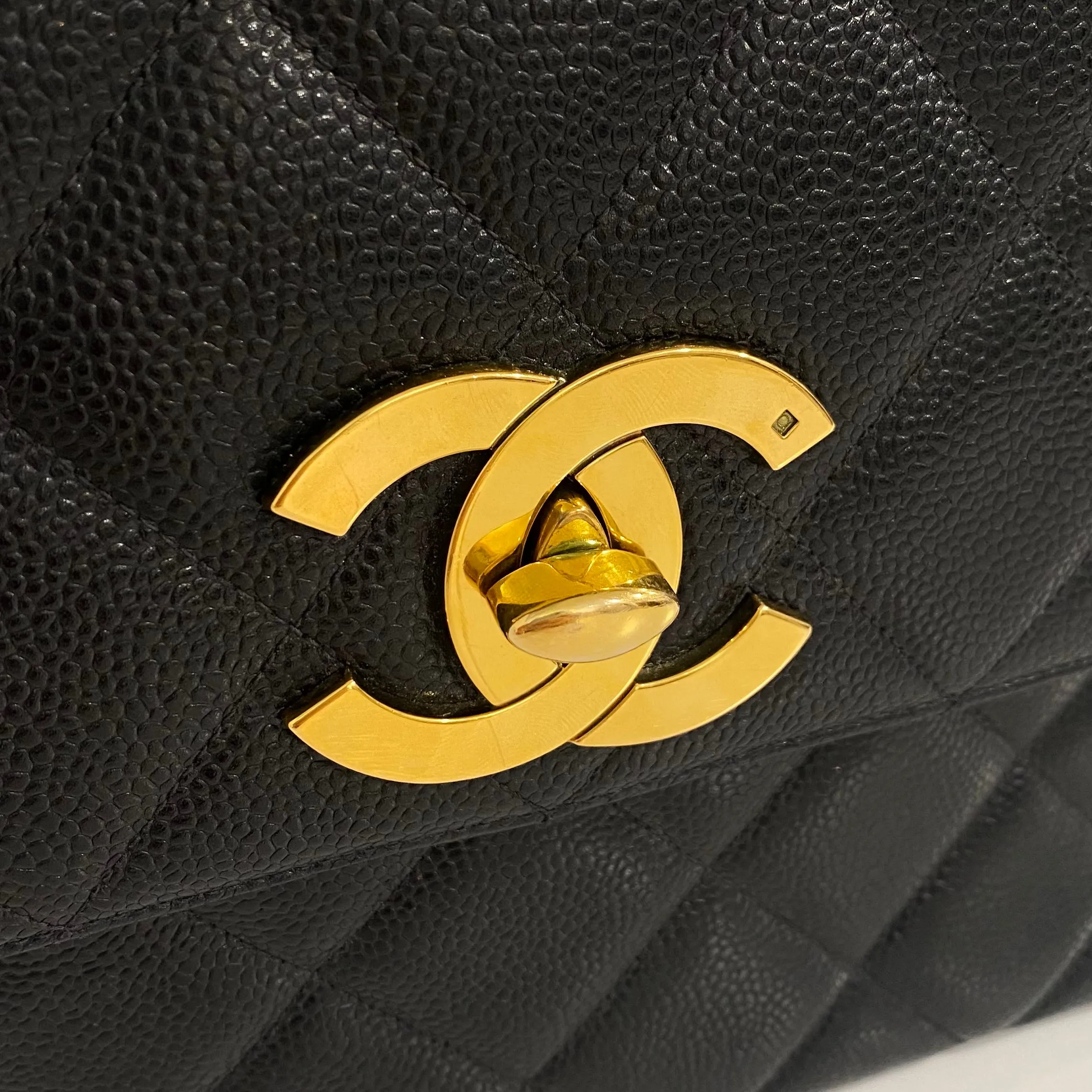 Chanel Vintage Black Large Square Flap Bag