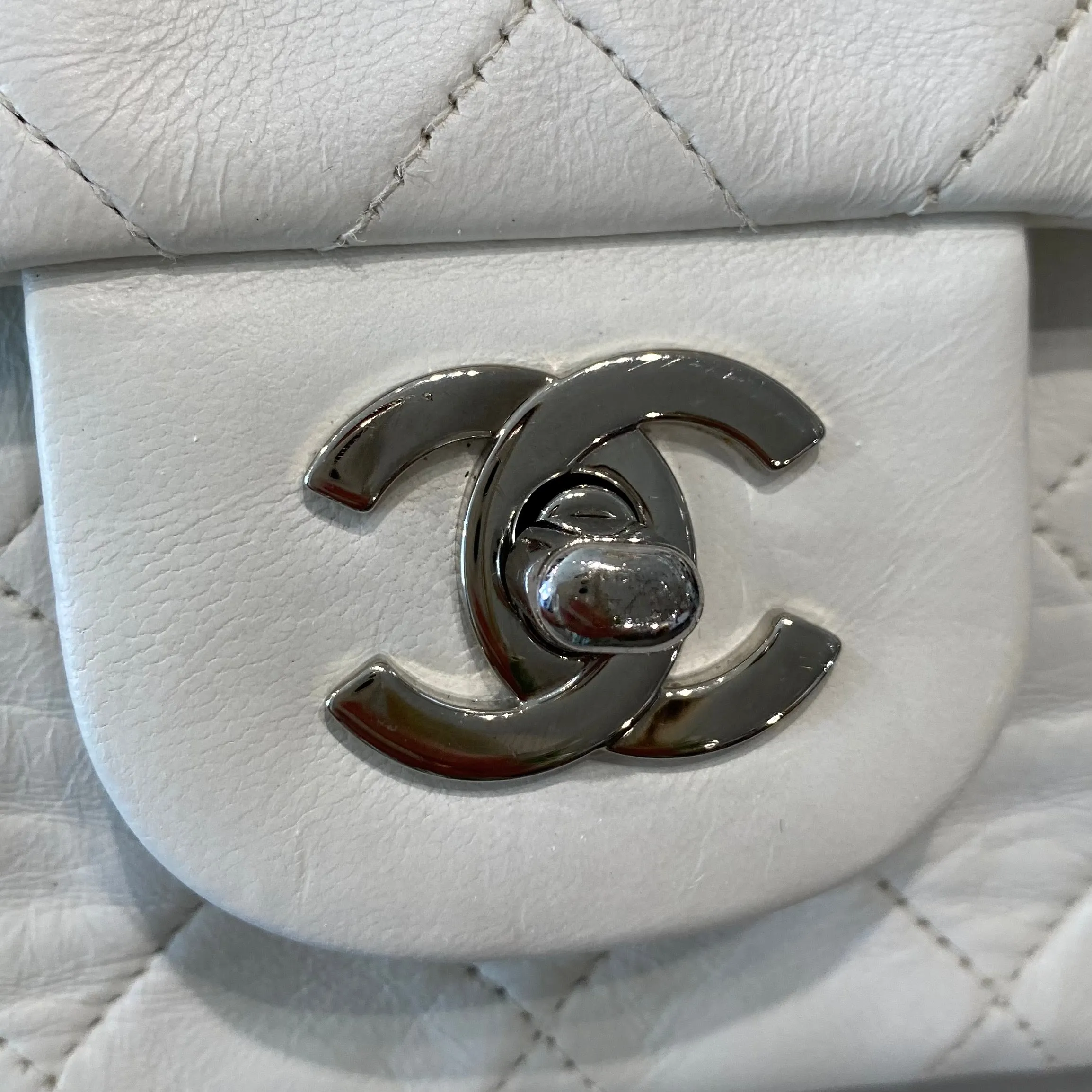 Chanel White Small Classic Double Flap Bag