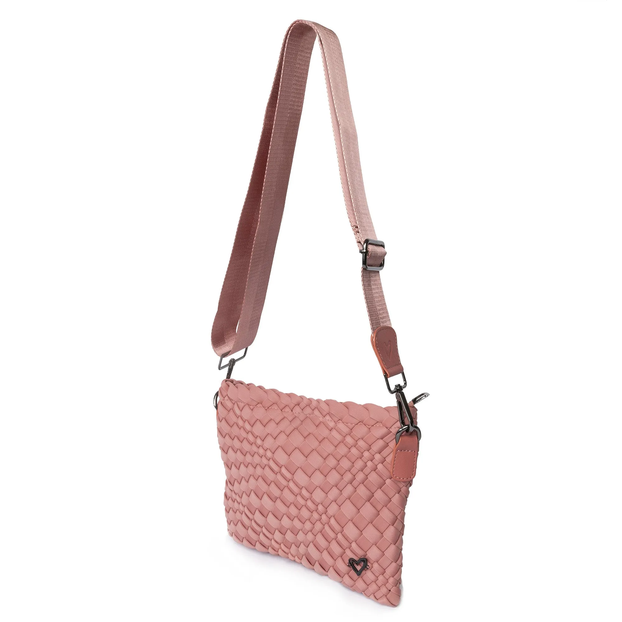 Charlotte Woven Crossbody - Rose