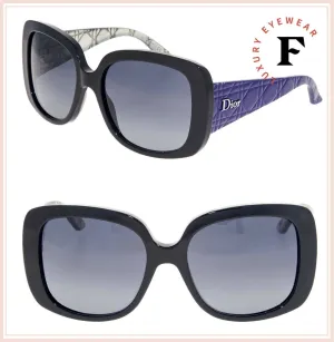 Christian Dior LADY1O Oversized Square Black Violet Silver Lady Sunglasses