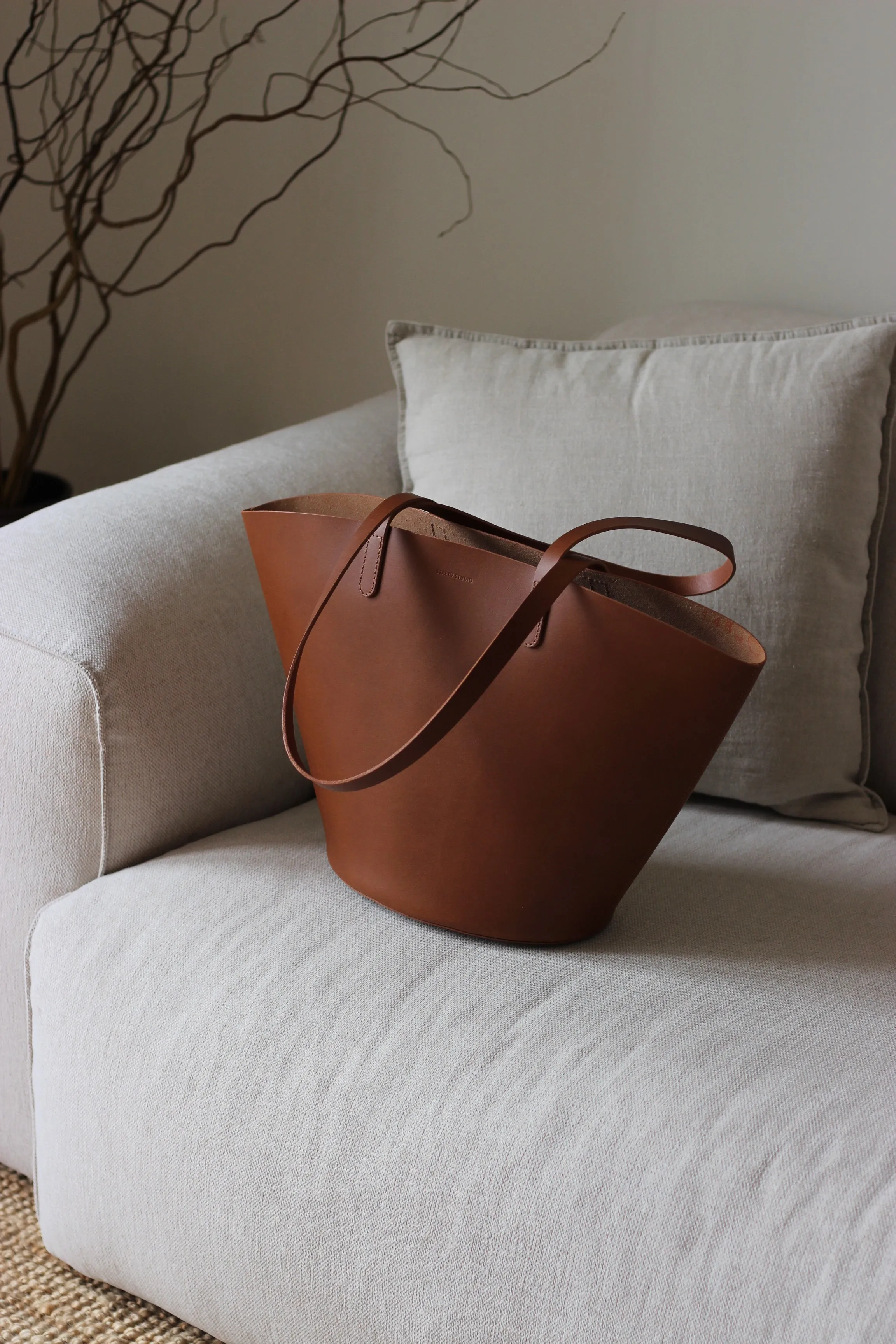 Curve tote bag brown