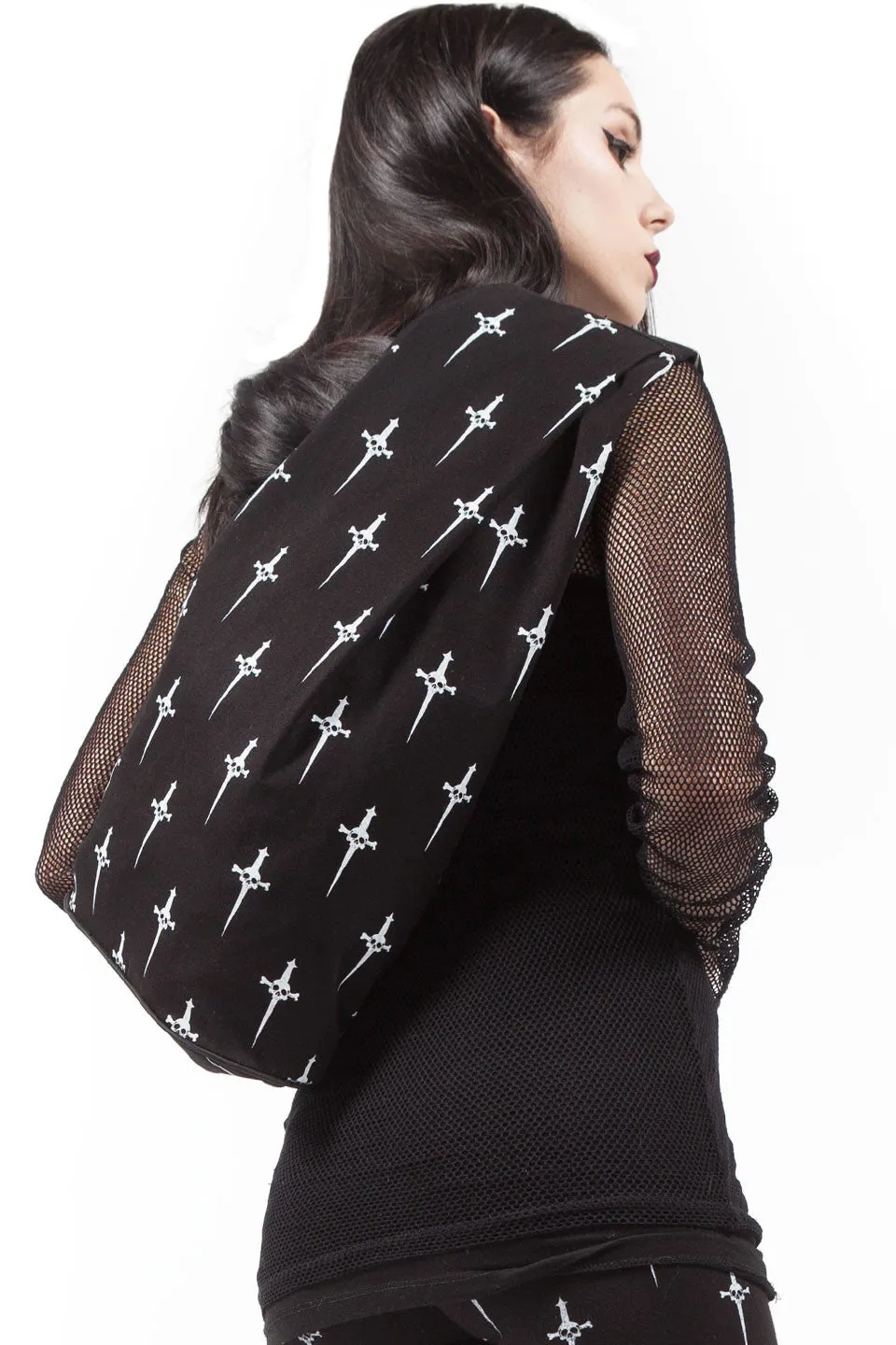 Dagger Print Large Backpack