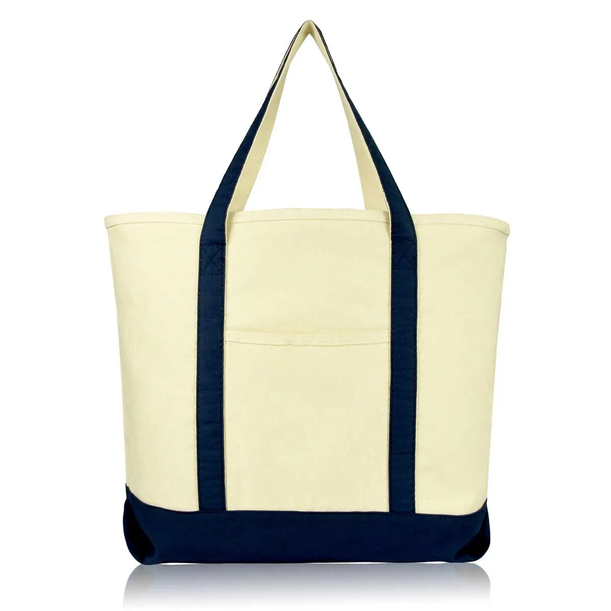 Dalix 22" Cotton Canvas Tote Bag (Zippered Top)