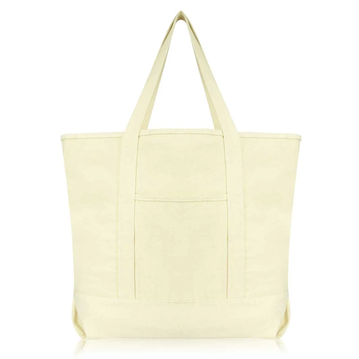 Dalix 22" Cotton Canvas Tote Bag (Zippered Top)