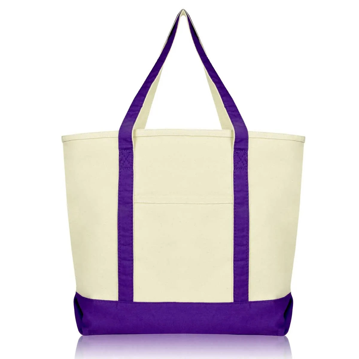 Dalix 22" Cotton Canvas Tote Bag (Zippered Top)