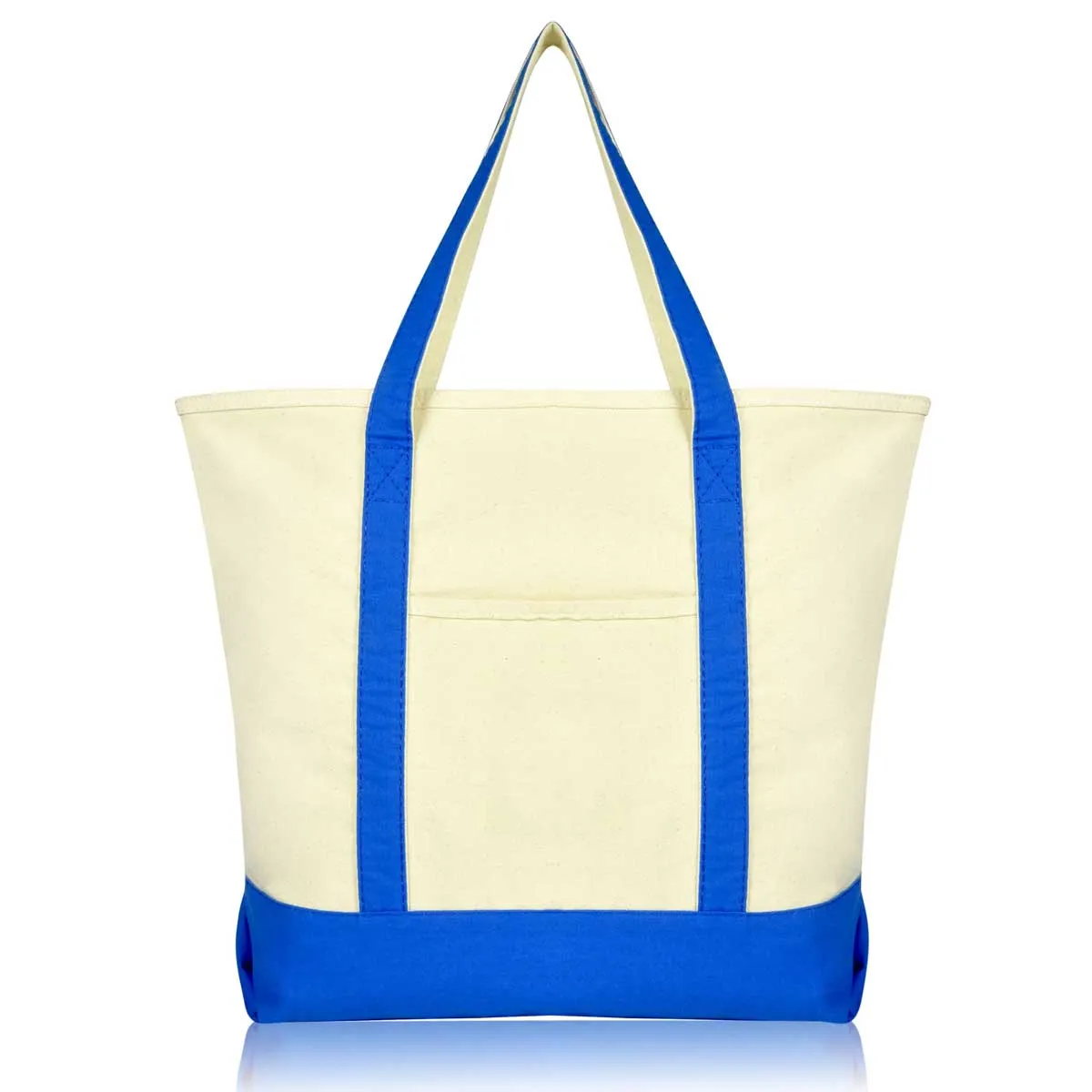 Dalix 22" Cotton Canvas Tote Bag (Zippered Top)