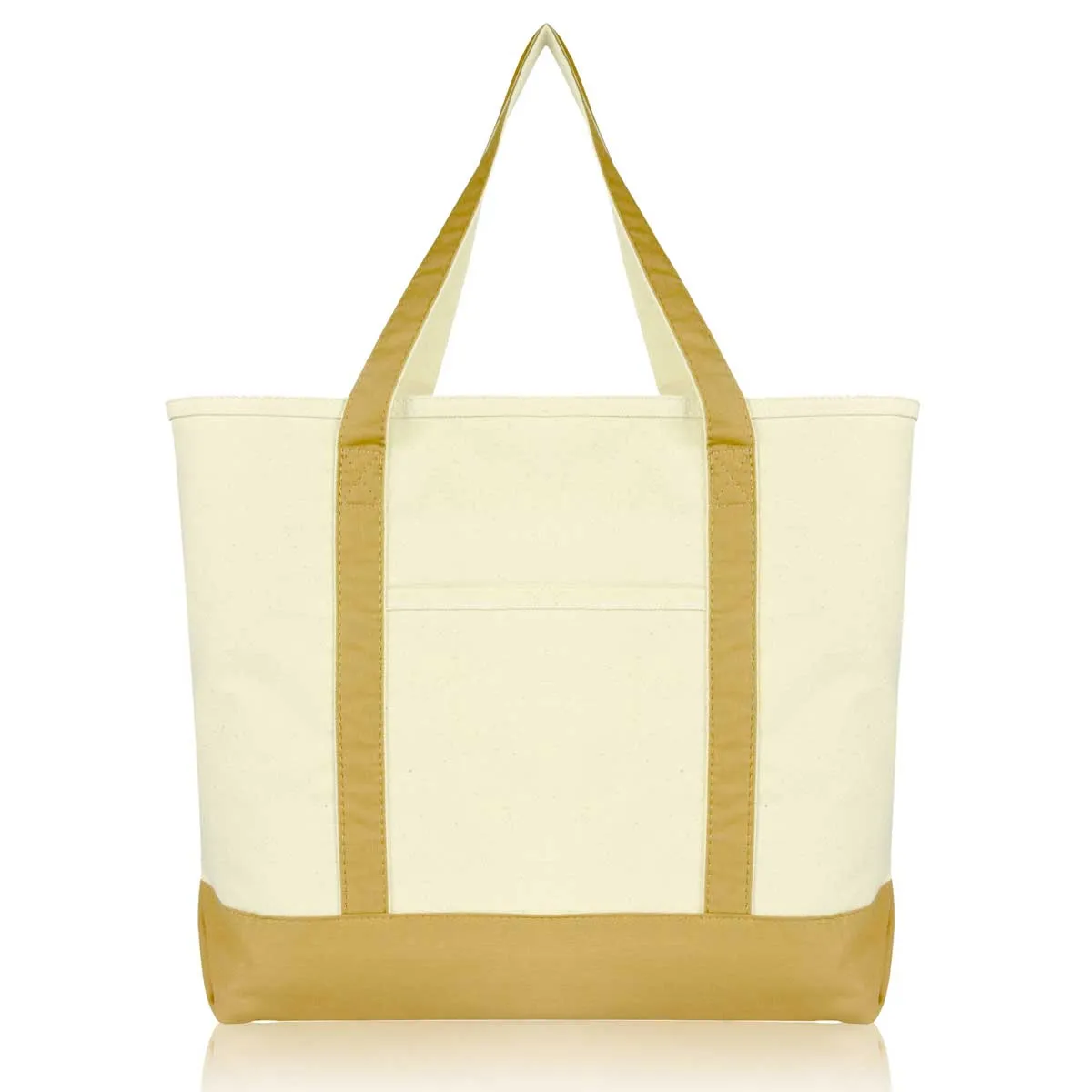 Dalix 22" Cotton Canvas Tote Bag (Zippered Top)