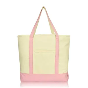 Dalix 22" Cotton Canvas Tote Bag (Zippered Top)