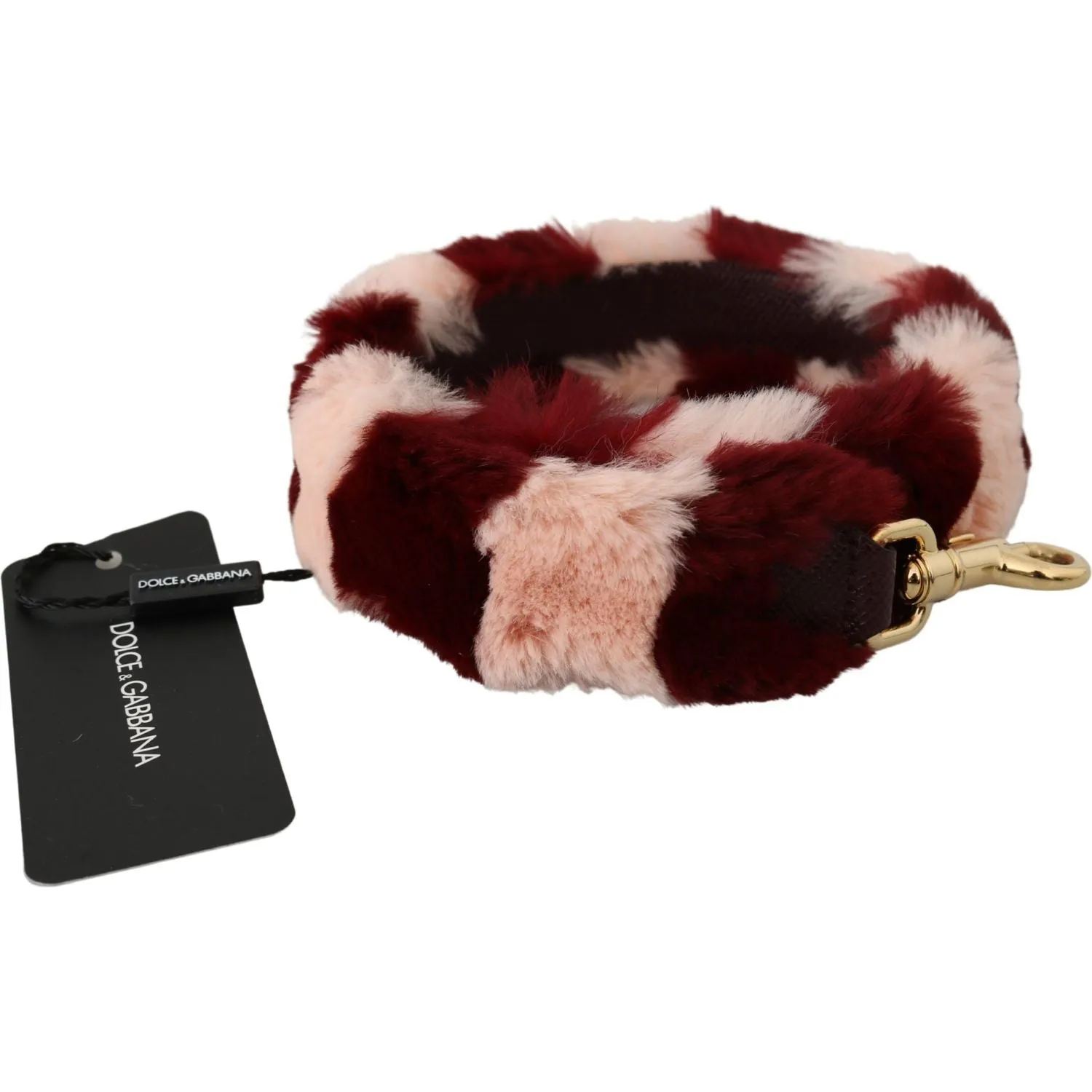 Dolce & Gabbana Bordeaux Pink Fur Shoulder Strap Luxury Accessory