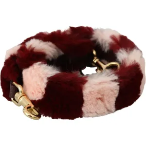 Dolce & Gabbana Bordeaux Pink Fur Shoulder Strap Luxury Accessory