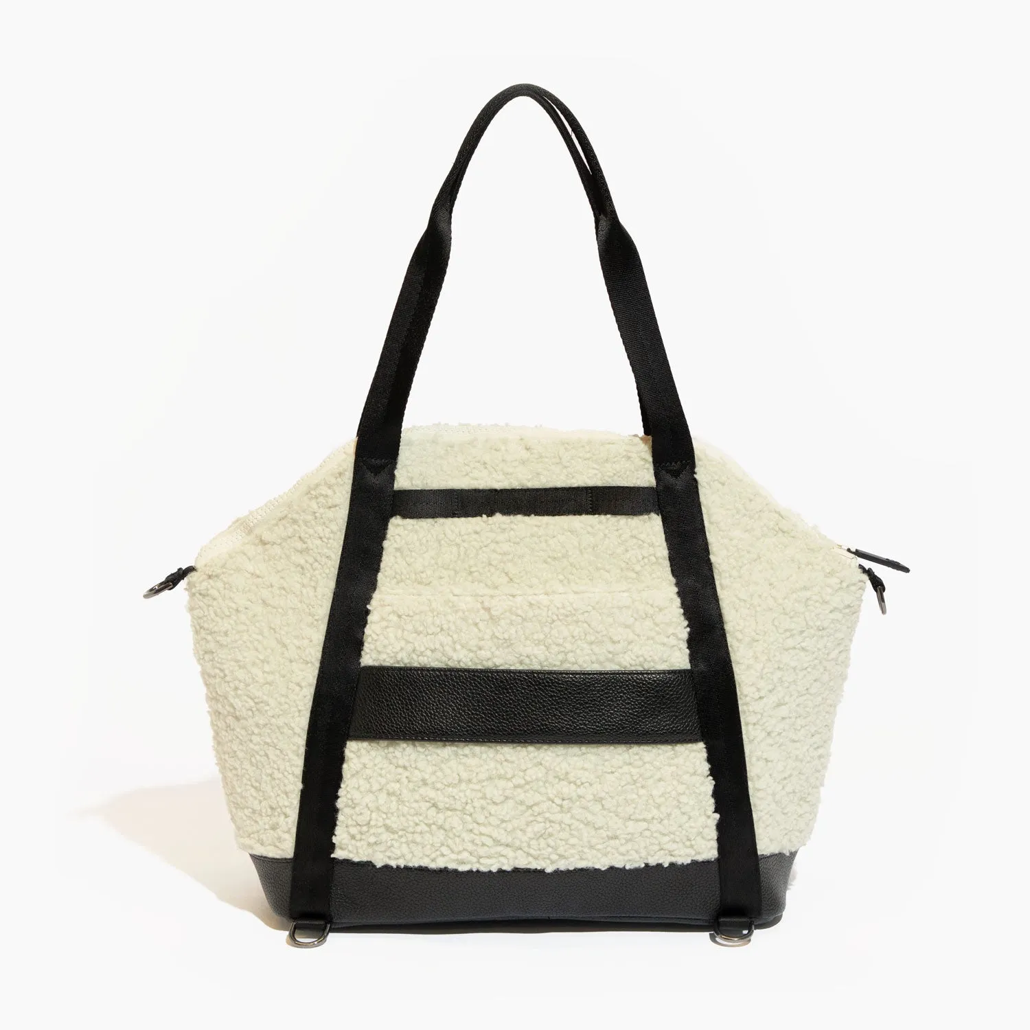 Ebony Sherpa Teddy Tote Backpack