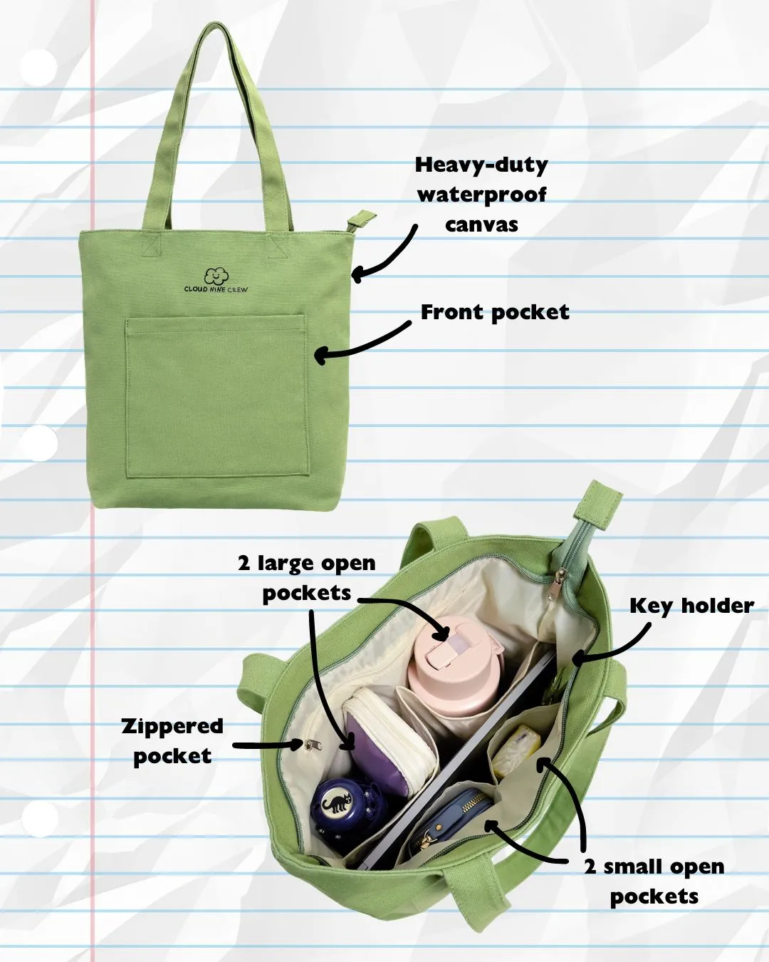 Everyday Tote (Forest Green)