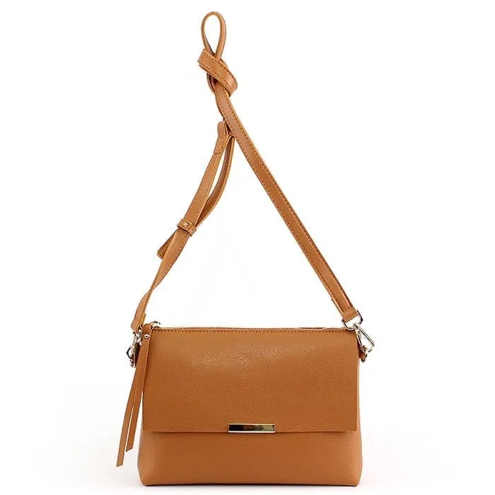 FCB17106 Smooth Pebble Leather Crossbody/Clutch