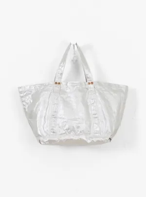 Foiled Canvas Tote Bag (L) Silver