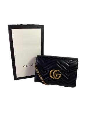 Gucci black Marmont matelassé leather crossbody