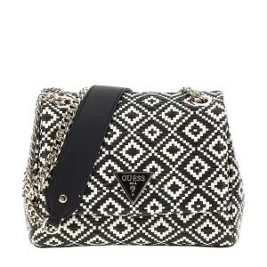 Guess Rianee Geometric Black Crossbody Bag