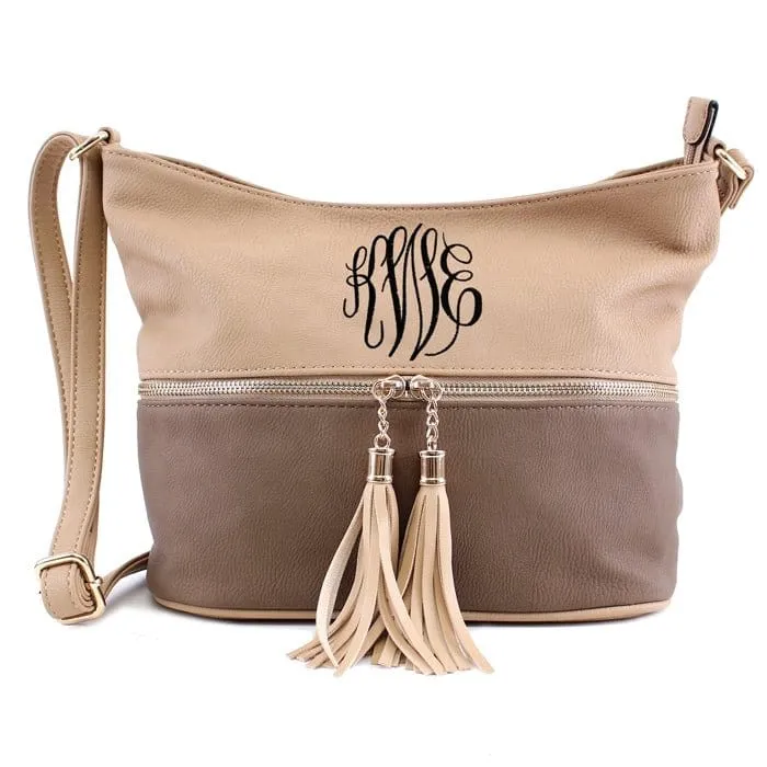 HB3016C Monogrammable Fashion Crossbody Bag With Tassel