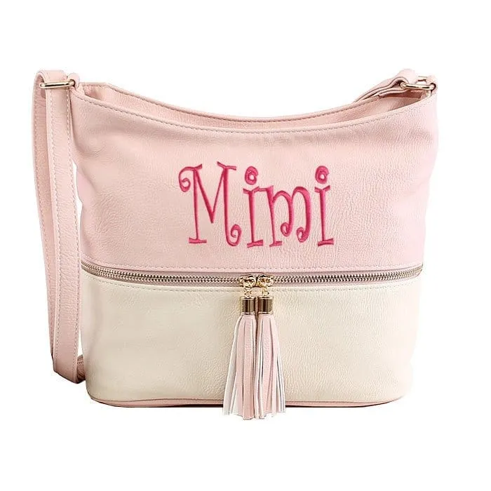 HB3016C Monogrammable Fashion Crossbody Bag With Tassel