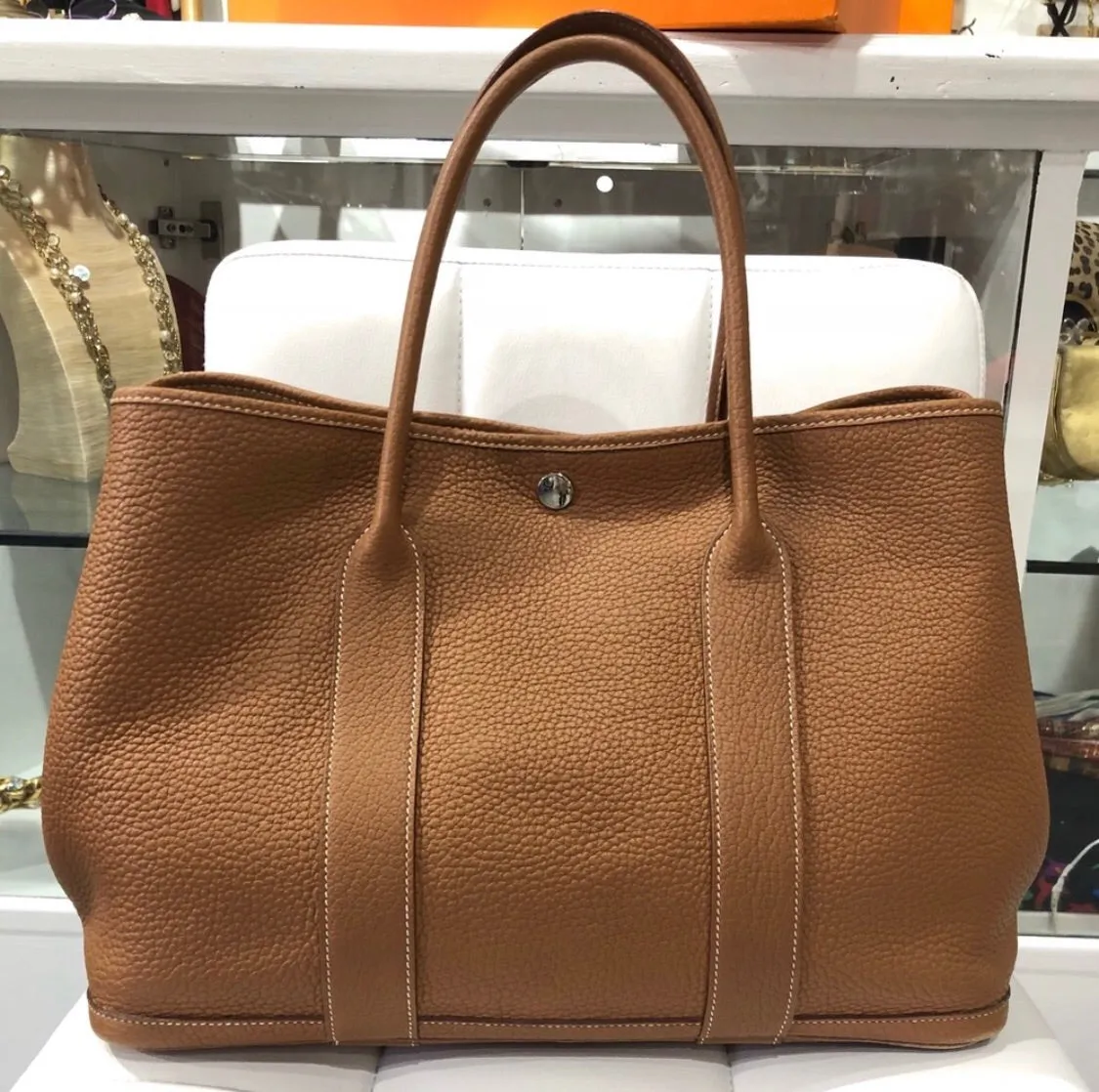 Hermès gold Negonda Garden Party tote 36