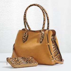 HGV0092W Leopard Detail Top Handle Handbag/Crossbody