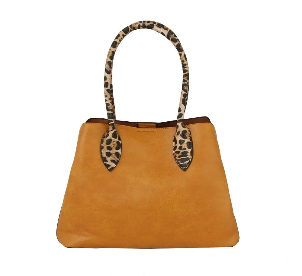 HGV0092W Leopard Detail Top Handle Handbag/Crossbody