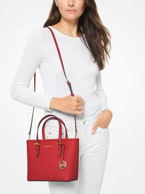 Jet Set Travel Extra-Small Saffiano Leather Top-Zip Tote Bag