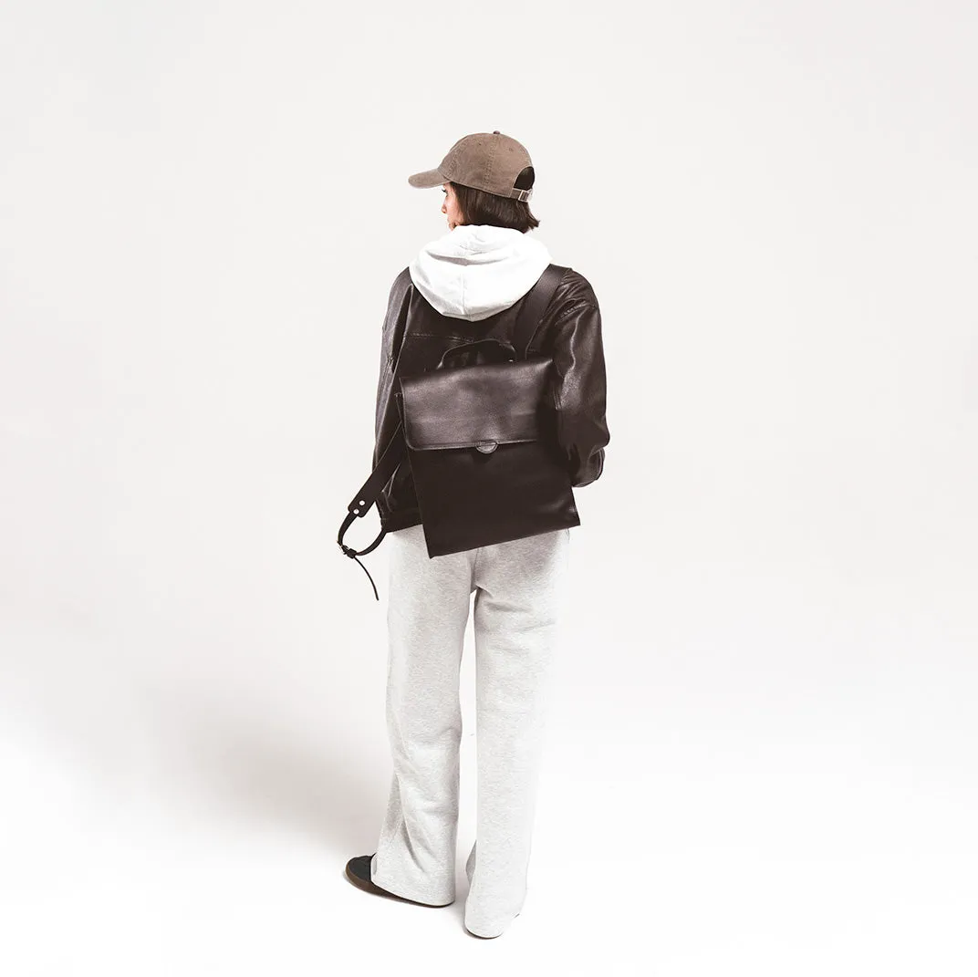 Leather backpack - Fibonacci (Black)