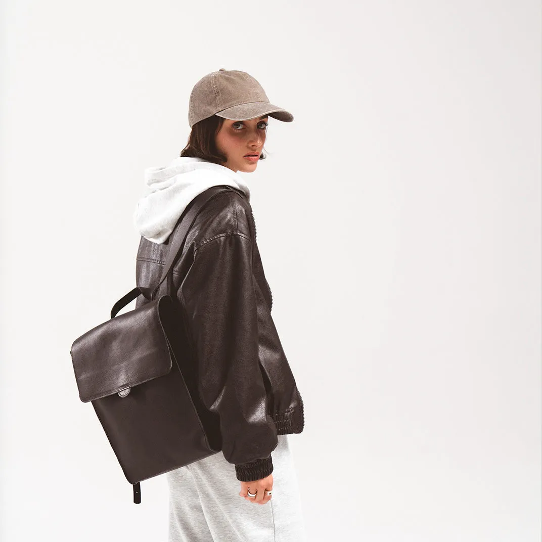 Leather backpack - Fibonacci (Black)