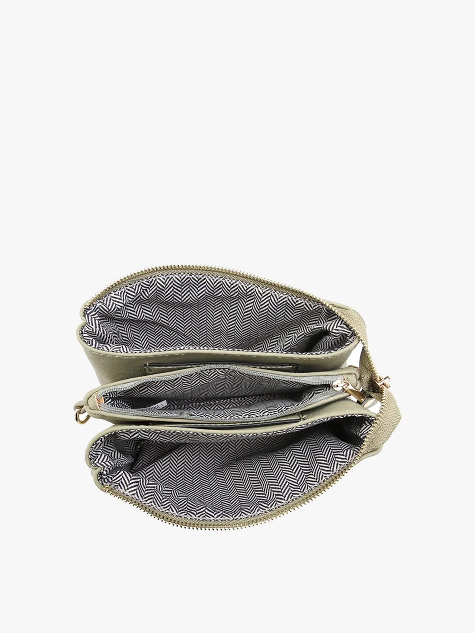 M013WVHER Riley Woven Herringbone 3 Compartment Crossbody/Wristlet