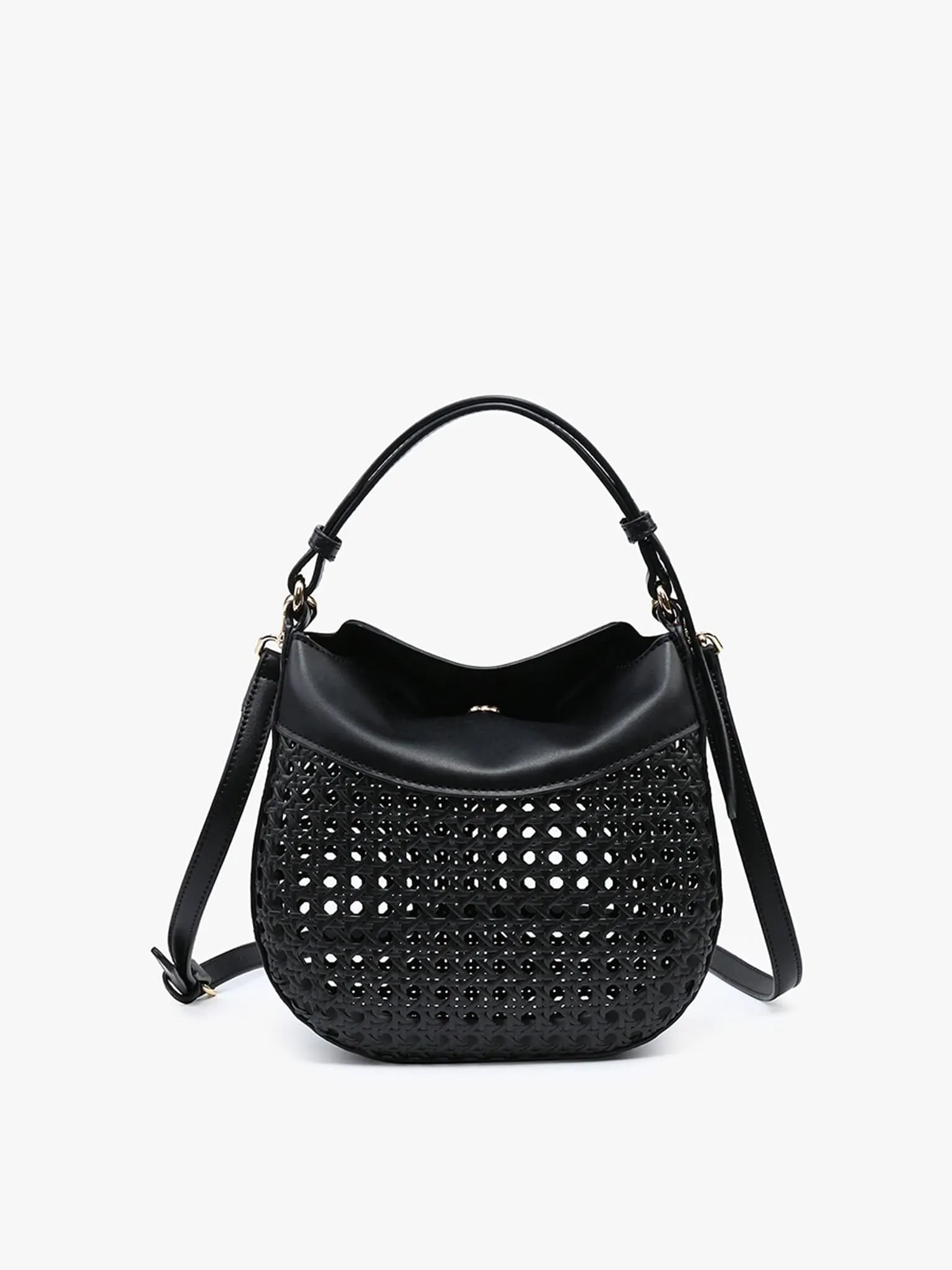 M2472 Evans Rattan/Vegan Leather Crossbody