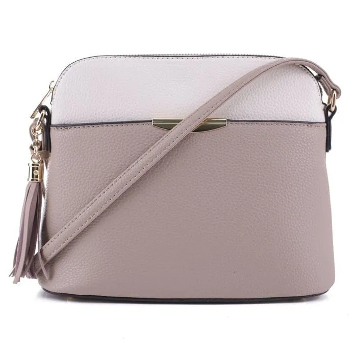 MA5314A Monogrammmable Front Pocket Dome Crossbody w/ Tassel