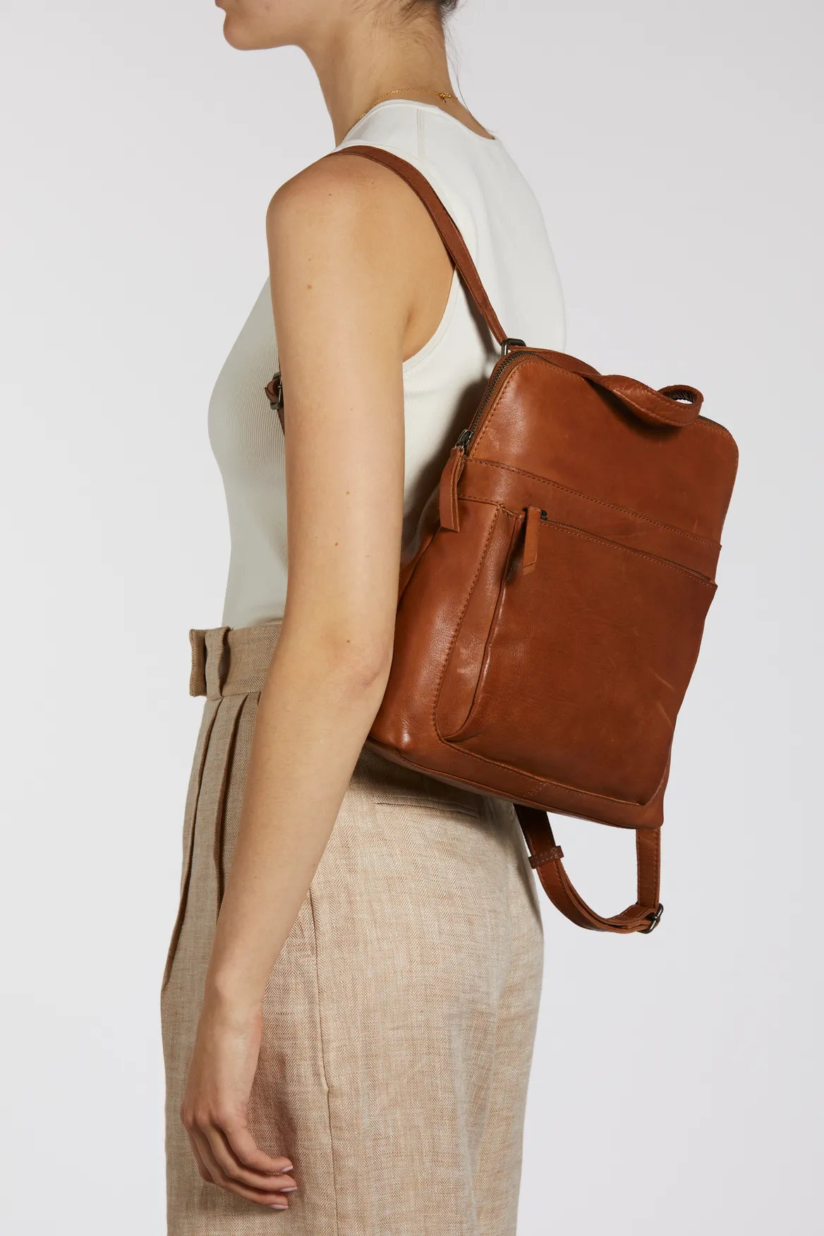 Maya Leather Convertible Backpack